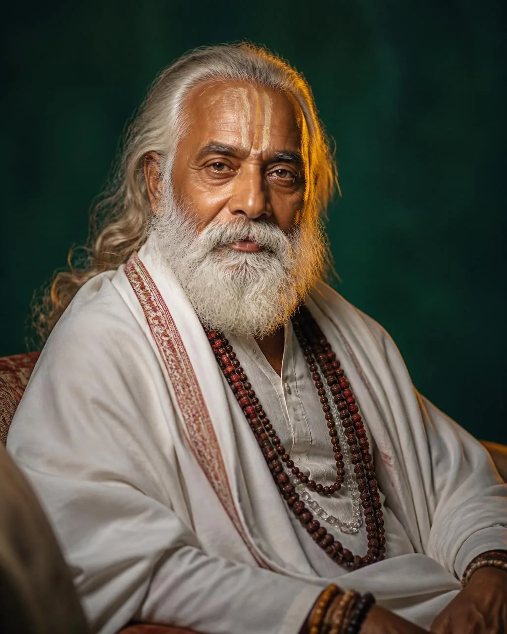 Illustrative portrait of a spiritual practitioner